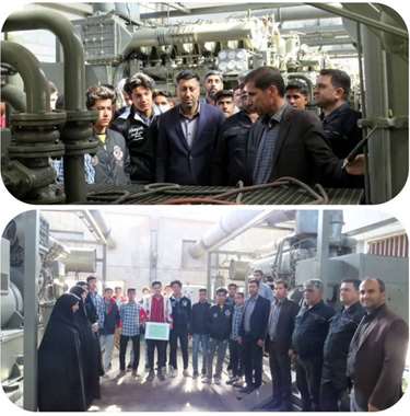 بازدید دانش‌آموزان هنرستان دکتر حسابی از نیروگاه برق گلباف به مناسبت هفته پدافند غیرعامل